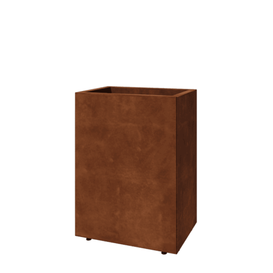 Cortenstaal plantenbak - Rechthoek - 60 x 40 x 80 cm - Met bodemplaat - Met poten
