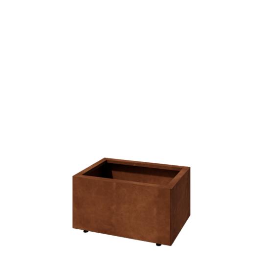 Cortenstaal plantenbak - Rechthoek - 60 x 40 x 30 cm - Met bodemplaat - Met poten