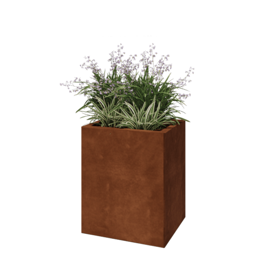 Cortenstaal plantenbak - Rechthoek - 50 x 40 x 60 cm - Met bodemplaat