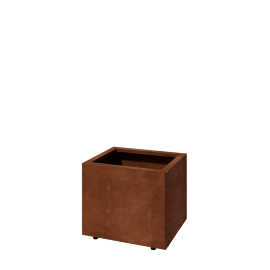 Cortenstaal plantenbak - Rechthoek - 50 x 40 x 40 cm - Met bodemplaat - Met poten