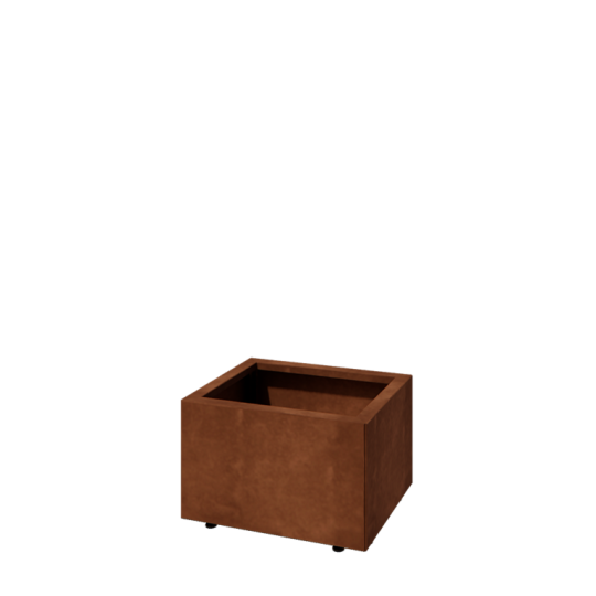 Cortenstaal plantenbak - Rechthoek - 50 x 40 x 30 cm - Met bodemplaat - Met poten