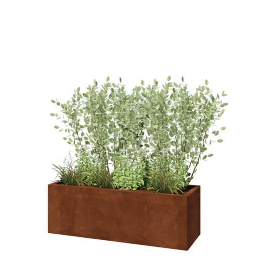 Cortenstaal plantenbak - Rechthoek - 120 x 40 x 40 cm - Met bodemplaat