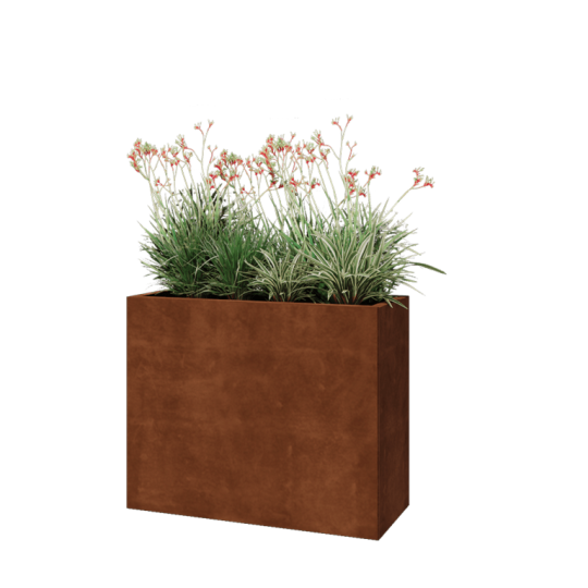 Cortenstaal plantenbak - Rechthoek - 100 x 40 x 80 cm - Met bodemplaat