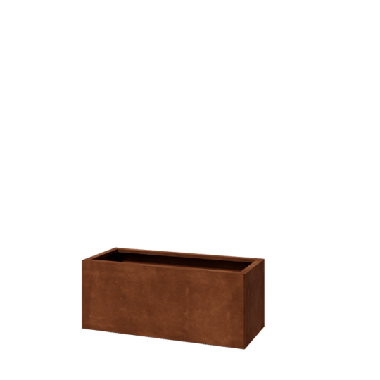Cortenstaal plantenbak - Rechthoek - 100 x 40 x 40 cm - Met bodemplaat