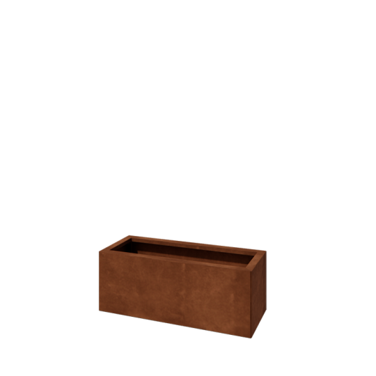 Cortenstaal plantenbak - Rechthoek - 80 x 30 x 30 cm - Met bodemplaat