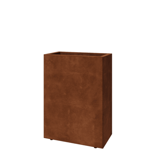 Cortenstaal plantenbak - Rechthoek - 60 x 30 x 80 cm - Met bodemplaat - Met poten