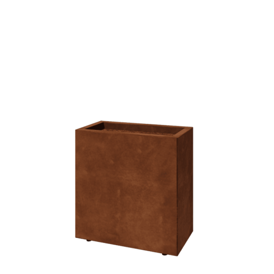 Cortenstaal plantenbak - Rechthoek - 60 x 30 x 60 cm - Met bodemplaat - Met poten