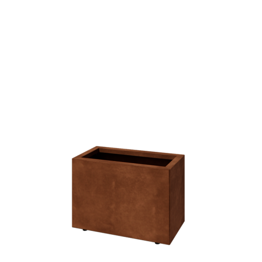 Cortenstaal plantenbak - Rechthoek - 60 x 30 x 40 cm - Met bodemplaat - Met poten