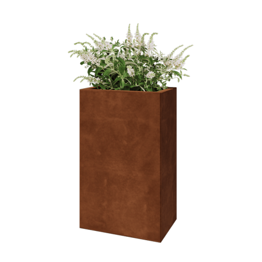 Cortenstaal plantenbak - Rechthoek - 50 x 30 x 80 cm - Met bodemplaat