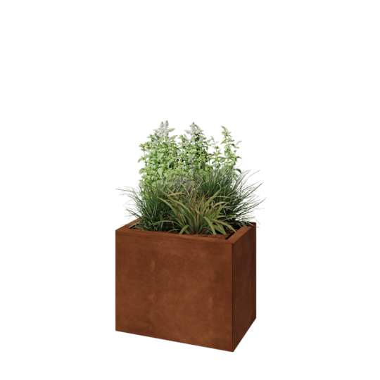 Cortenstaal plantenbak - Rechthoek - 50 x 30 x 40 cm - Met bodemplaat
