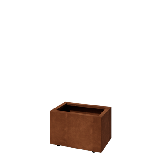 Cortenstaal plantenbak - Rechthoek - 50 x 30 x 30 cm - Met bodemplaat - Met poten