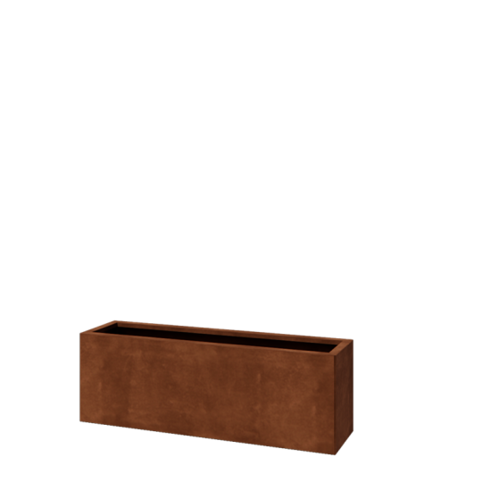 Cortenstaal plantenbak - Rechthoek - 120 x 30 x 40 cm - Met bodemplaat