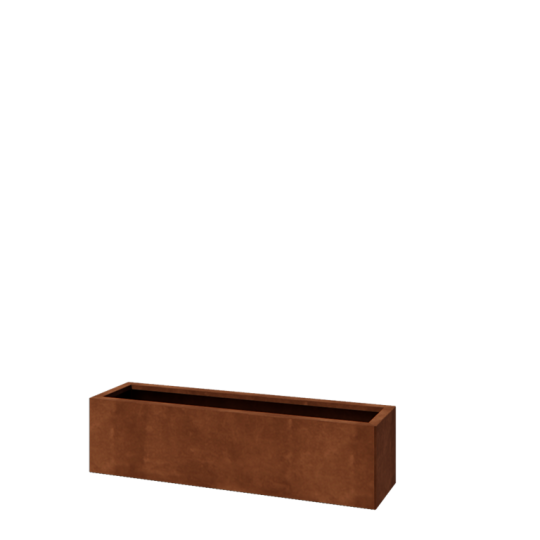 Cortenstaal plantenbak - Rechthoek - 120 x 30 x 30 cm - Met bodemplaat