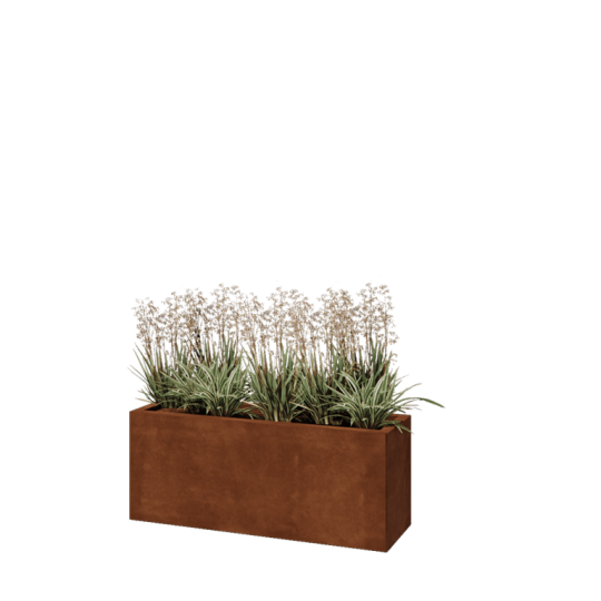 Cortenstaal plantenbak - Rechthoek - 100 x 30 x 40 cm - Met bodemplaat
