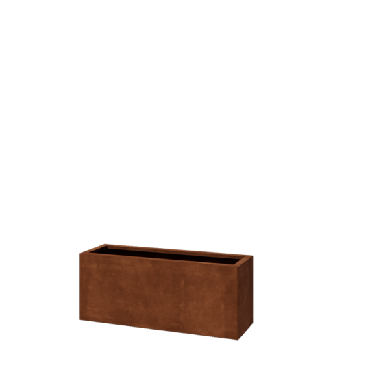 Cortenstaal plantenbak - Rechthoek - 100 x 30 x 40 cm - Met bodemplaat