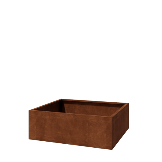 Cortenstaal plantenbak - Rechthoek - 120 x 100 x 40 cm - Met bodemplaat