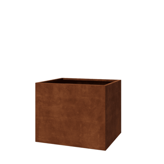 Cortenstaal plantenbak - Rechthoek - 100 x 80 x 80 cm - Met bodemplaat