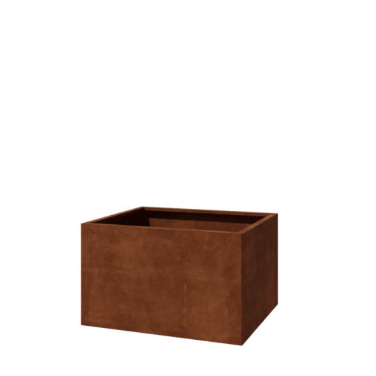Cortenstaal plantenbak - Rechthoek - 100 x 80 x 60 cm - Met bodemplaat