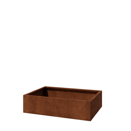 Cortenstaal plantenbak - Rechthoek - 120 x 80 x 30 cm - Zonder bodemplaat