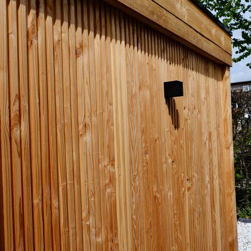 Wandmodule Achterwand, Type F triple profiel douglas 200 x 146 cm (verticaal),  inclusief regelwerk