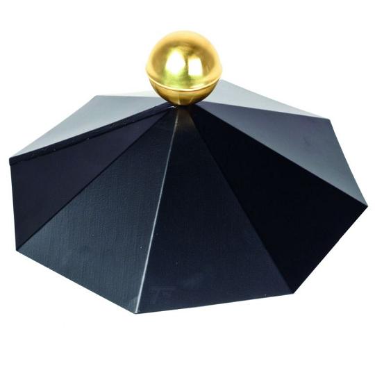 Afdekkap (exclusief bol) – Zwart –  Achthoekig dak