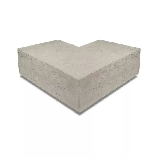 ArtiStone hoekstuk traptreden 90° binnen 40x20 Greige