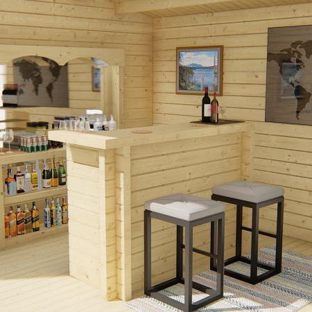 Bar | 44 mm | vuren onbehandeld