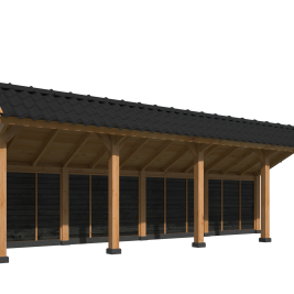 Kapschuur Bergen L Type 10 Douglas Gedroogd Potdekselplank zwart