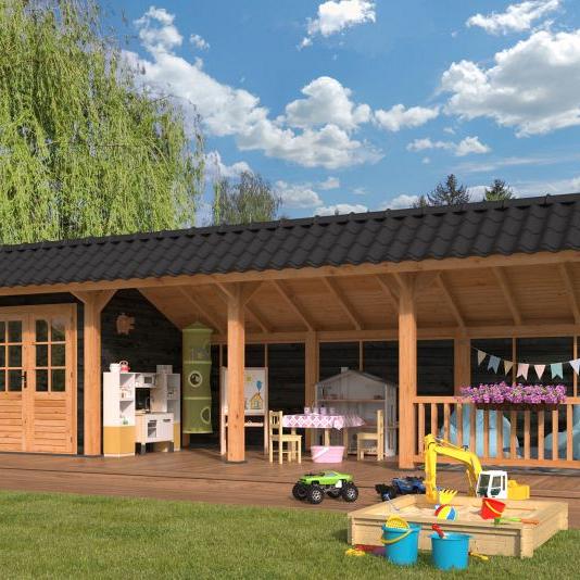 Kapschuur Bergen L Type 11 Douglas Gedroogd Potdekselplank zwart