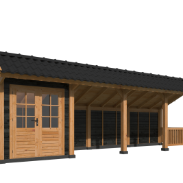 Kapschuur Bergen L Type 11 Douglas Gedroogd Potdekselplank zwart