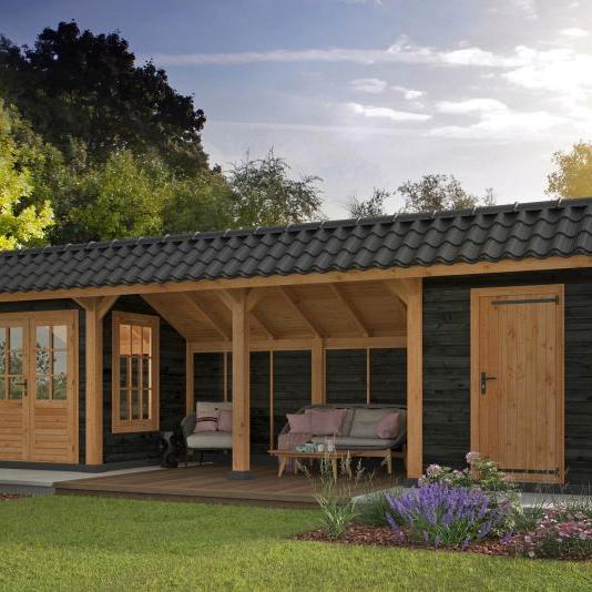 Kapschuur Bergen L Type 12 Douglas Gedroogd Potdekselplank zwart