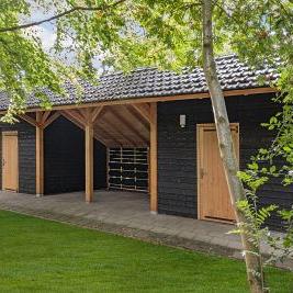 Kapschuur Bergen L Type 12 Douglas Gedroogd Potdekselplank zwart