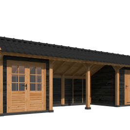 Kapschuur Bergen L Type 12 Douglas Gedroogd Potdekselplank zwart