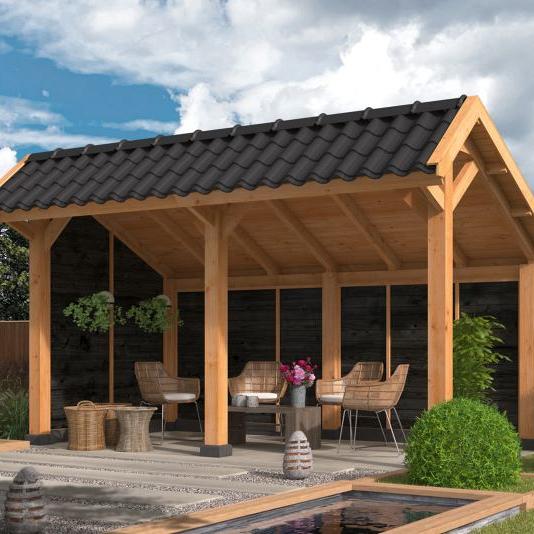 Kapschuur Bergen L Type 2 Douglas Gedroogd Potdekselplank zwart