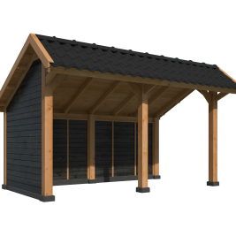 Kapschuur Bergen L Type 2 Douglas Gedroogd Potdekselplank zwart