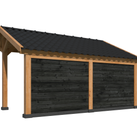 Kapschuur Bergen L Type 2 Douglas Gedroogd Potdekselplank zwart