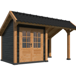 Kapschuur Bergen L Type 3 Douglas Gedroogd Potdekselplank zwart