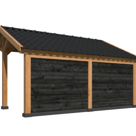 Kapschuur Bergen L Type 3 Douglas Gedroogd Potdekselplank zwart