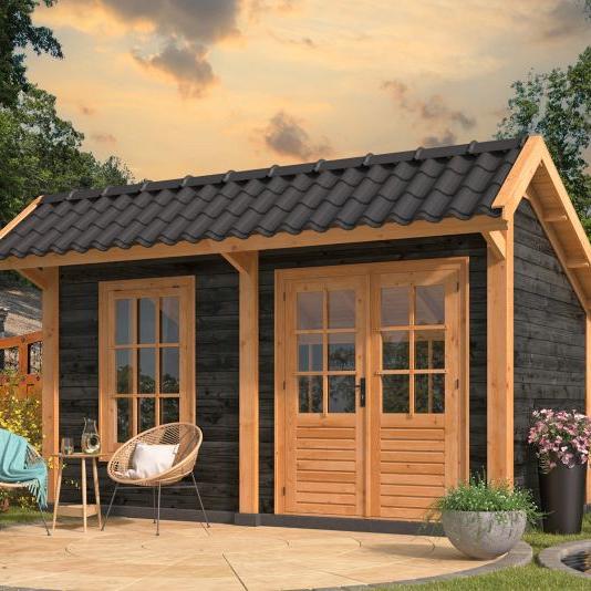 Kapschuur Bergen L Type 4 Douglas Gedroogd Potdekselplank zwart