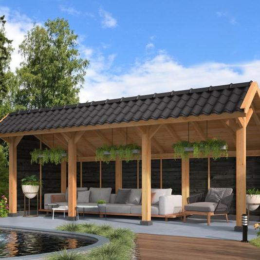 Kapschuur Bergen L Type 6 Douglas Gedroogd Potdekselplank zwart