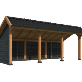 Kapschuur Bergen L Type 6 Douglas Gedroogd Potdekselplank zwart