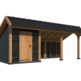 Kapschuur Bergen L Type 7 Douglas Gedroogd Potdekselplank zwart