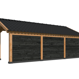 Kapschuur Bergen L Type 7 Douglas Gedroogd Potdekselplank zwart