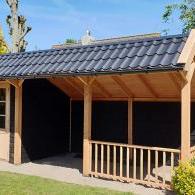 Kapschuur Bergen L Type 8 Douglas Gedroogd Potdekselplank zwart