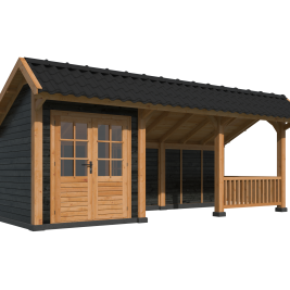 Kapschuur Bergen L Type 8 Douglas Gedroogd Potdekselplank zwart