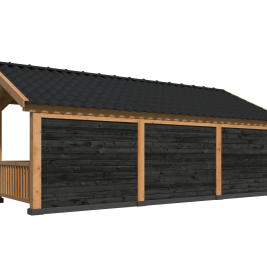 Kapschuur Bergen L Type 8 Douglas Gedroogd Potdekselplank zwart