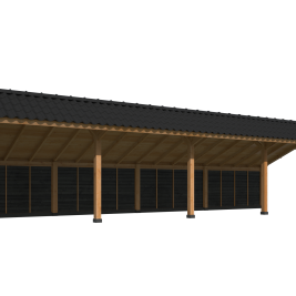 Kapschuur Bergen XL, Type 10 Douglas Gedroogd Potdekselplank zwart