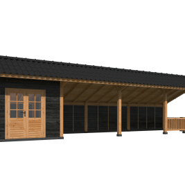 Kapschuur Bergen XL, Type 11 Douglas Gedroogd Potdekselplank zwart