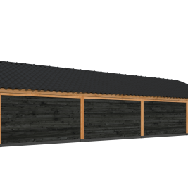 Kapschuur Bergen XL, Type 11 Douglas Gedroogd Potdekselplank zwart