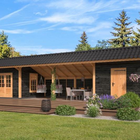 Kapschuur Bergen XL, Type 12 Douglas Gedroogd Potdekselplank zwart